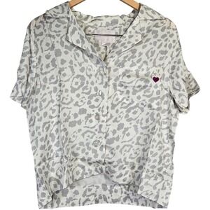 Spiritual Gangster hOMe Lover State of Mind Leopard Print Pajama Top S‎ NWT